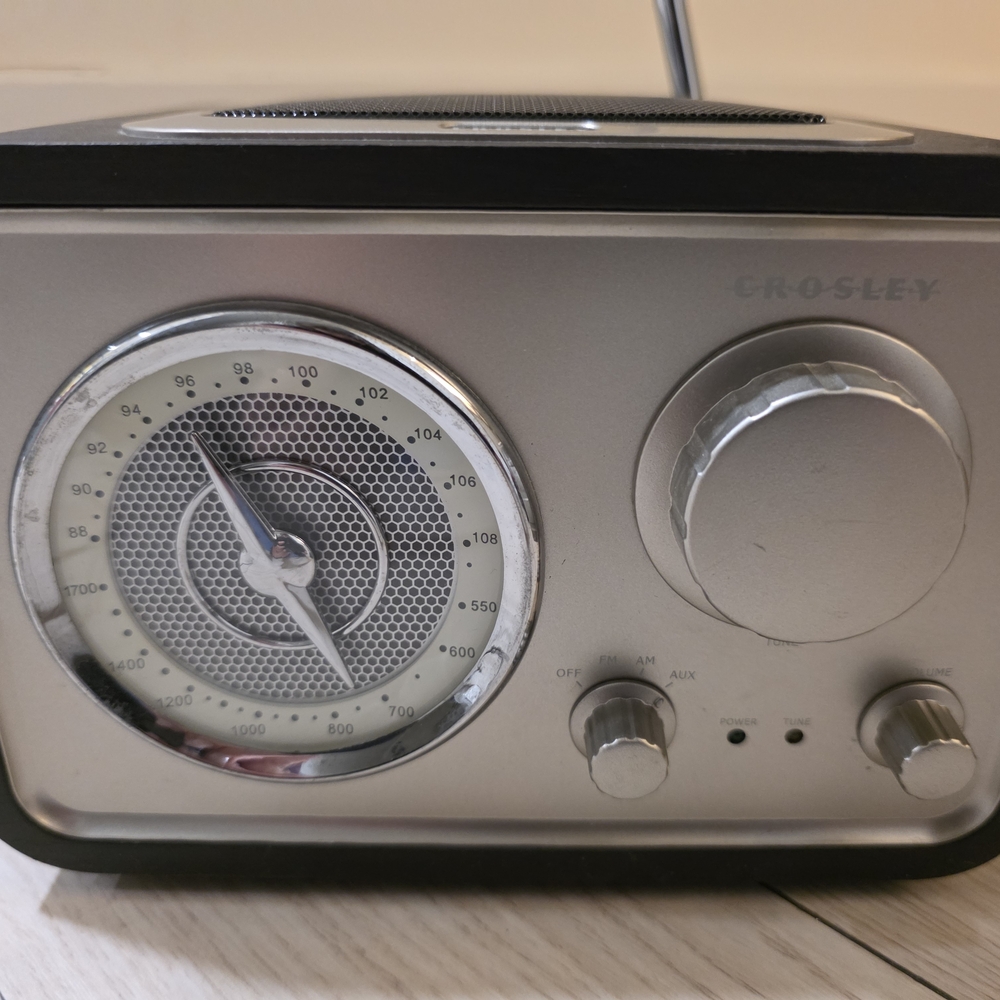 Crosley Silver and Black Radio
